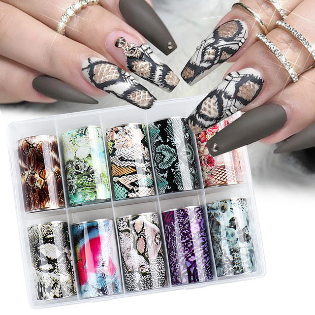 Nail Art Sticker Snake Skin Animal Grain Nail Star Paper Transfer Paper Laser Paper Nail Art Sticker Snake Skin Animal Grain Nail Star Paper Transfer Paper Laser Paper